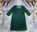 Платье SIZE PLUS гипюр на подкладке green KH110 X118