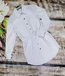 Платье-рубашка барби с поясом белое ED111 2230 KH
