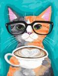Умный кот с кофе