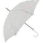 Зонт женский, изображение "Горошек". Белый