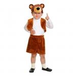 Карнавальный костюм "Бурый мишка", плюш-лайт, жилет, шорты, маска, рост 92-116 см