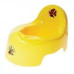 Горшок детский пластиковый, со спинкой, (в22*ш25*г34см), цвет желтый / бежевый "ЛИС", IDEA, М 2595