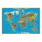 Карта настенная для детей "Мир", размер 116*79см, ламинир., тубус, 629