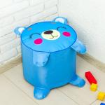 Мягкая игрушка «Пуфик Мишка» 40см х 40см, цвет голубой