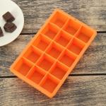 Форма для льда и шоколада "Кубик", 15 ячеек, цвета МИКС