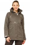 Женская зимняя горнолыжная куртка большого размера темно-серого цвета 1783ТС