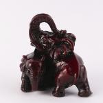 Набор фигур "Два слона", полистоун, красный, 5х5х6см