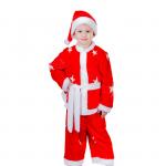 Детский карнавальный костюм "Санта Клаусёнок" плюшевый, 3 предмета, рост 122-128 см
