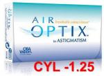Контактные линзы Air Optix for Astigmatism (3 шт.), цилиндр (CYL) -1,25
