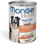 Monge Dog Fresh Chunks in Loaf консервы для пожилых собак мясной рулет индейка с овощами 400 г