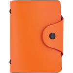 Визитница карманная OfficeSpace на 40 визиток, 80*110 мм, кожзам, кнопка, оранжевый, 260781