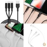 Кабель 3 в 1 HOCO X25 lightning, microUSB, Type-C, арт.010861