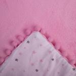 Плед-одеялко с бомбошками "Крошка Я" розовый, р-р 110 х 90 см, 100% п/э, велсофт