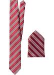 Набор: галстук + карманный платочек в полоску (красный в полоску)