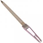 Пилка для ногтей металлическая с пластиковой ручкой, 15 см, 105#