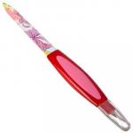 Пилка для ногтей металлическая с три ммером, пласт.ручка, 16 см, 3 цвета