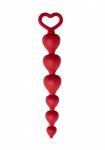 Анальная цепочка Heart Ray, силикон, диаметр до 2,5 см, длина 17,5 см , цвет бордовый