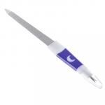Пилка для ногтей металлическая с три ммером, пласт.ручка, 17 см, 3 цвета, 104#