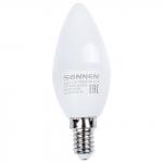 Лампа светодиодная SONNEN, 5(40)Вт, Е14, свеча, теплый/белый, LED C37-5W-2700-E14, 453709