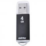Флэш-диск 4GB SMARTBUY V-Cut USB 2.0, металл. корпус, черный, SB4GBVC-K