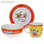 Набор детской посуды Веселый цирк, 3 предмета, тарелка, салатник, кружка 921615