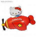 Шар фольга 36 Hello Kitty самолет Красный ФМ