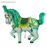 Шар фольгированный 12 лошадь цирковая на полочке, цвет зелёный