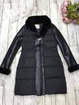 Удлиненное пальто комбинированное чёрное LE DIM
