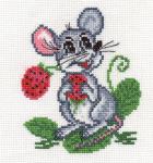 Набор для вышивания "PANNA" D-0106  ( Д-0106 )  "Мышка с земляникой"