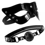 Комплект Masquerade Mask and Ball Gag из маски и кляпа черный, PD4447-23