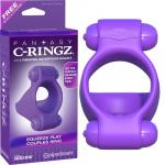 Эрекционное кольцо Squeeze Play Couples Ring с 2-мя виброэлементами фиолетовое, PD5808-12