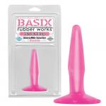 Анальная пробка-мини Basix Rubber Works Mini Butt Plug - Pink из пвх розовая, 4260-11