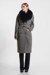 Пальто Gotti 153-4м бежево-коричнево-черный рубчик