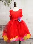 012972 Платье"Цветы" красный