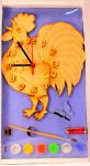 Часы с циферблатом под роспись Петух с красками
