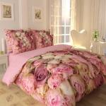 Комплект постельного белья розовый Пионы