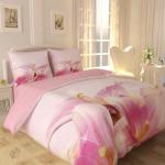 Комплект постельного белья розовый Розовые утренние лилии