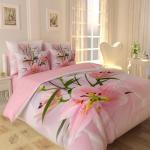 Комплект постельного белья розовый Чарующая лилия
