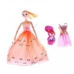 игрОЛЕНД Кукла шарнирная в бальном платье с аксессуарами, 30 см, пластик, 21х33х4,8 см