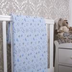 Одеяла-покрывала (трикотаж) Мишки-малышки голубой