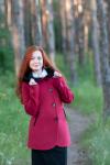 Пальто женское Лолита красно-черный кашемир М 0079