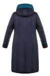 Пальто женское Исида темно-синяя голубая вставка плащевка (синтепон 200) С 0390