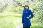 Пальто женское Валерия синяя кашемир М 0035