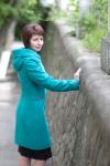 Пальто женское Иветта зеленая кашемир М 0083