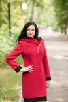 Пальто женское Изабелла красный кашемир М 0085