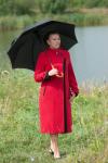 Пальто женское Александра красная кашемир Д 0051