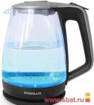 Чайник ERGOLUX ELX-KG01-C42 стекло, 1.7 л, 160-250V, 1500-2300W серебристо-черный