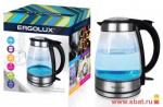 Чайник ERGOLUX ELX-KG02-C42 стекло, 1.7л, 160-250V, 1500-2300W серебристо-черный