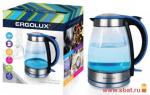 Чайник ERGOLUX ELX-KG02-C45 стекло, 1.7 л, 160-250V, 1500-2300W сине-черный