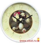 Часы настенные IRIT IR-633 Букет пионов, d=30 см, пластик/стекло, АА*1 шт. нет в компл.